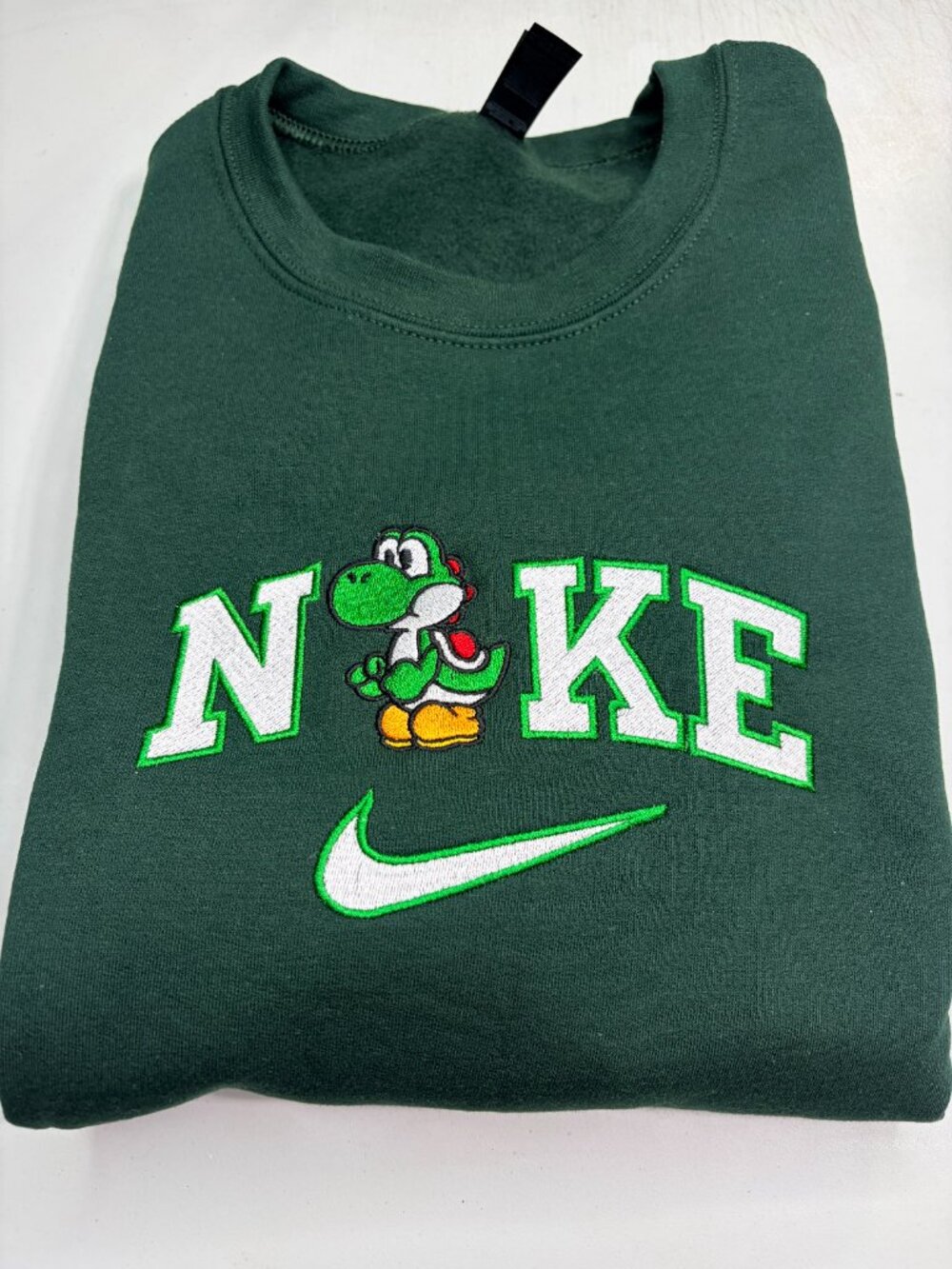 Nike Mario Bros Yoshi Sweatshirt Embroidered Adult Unisex Crewneck Video Gamer